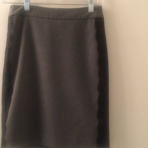 Loft Pencil Skirt with Lace Trim